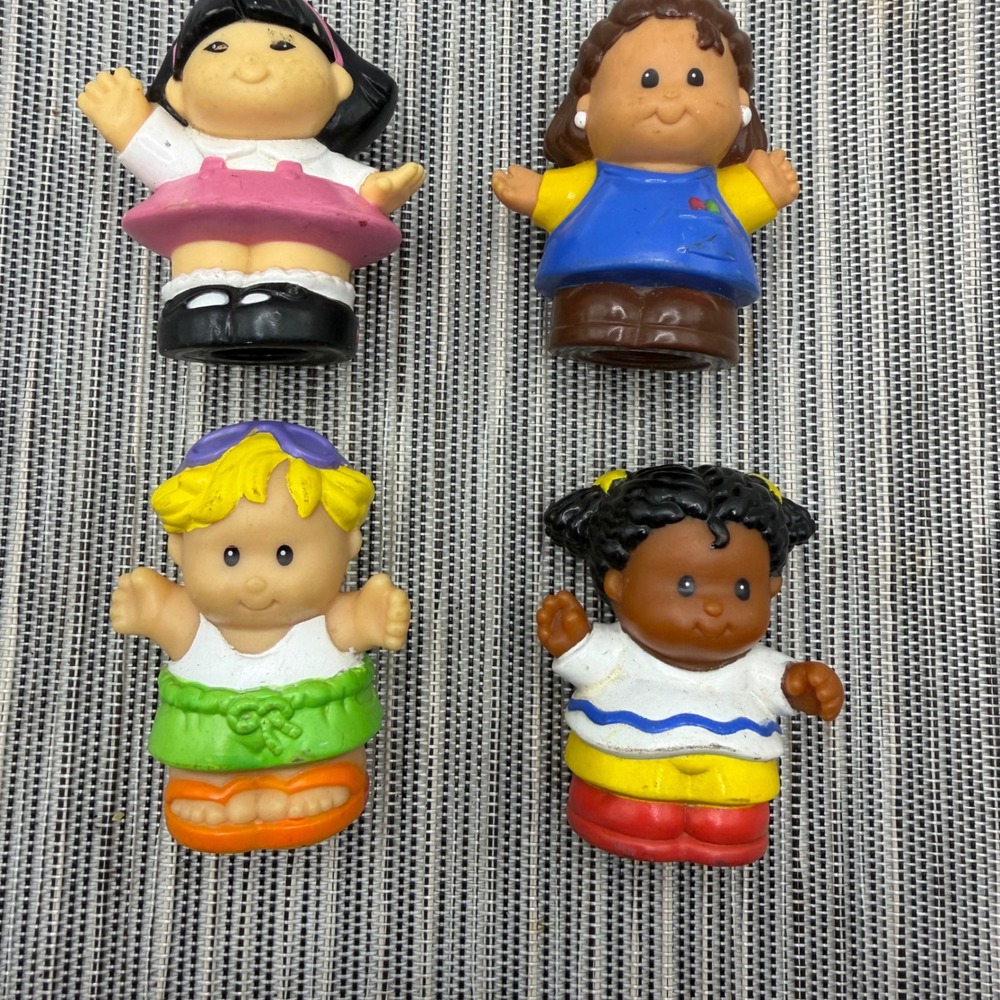 Fisher-Price Little People Vintage Figure Lot 4pc 1997 1998 Diverse Characters